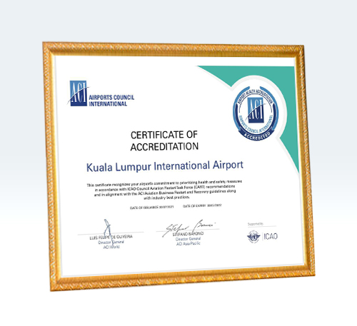 ACI 2021 – Airport Health Accreditation KL International Airport by Airports Council International