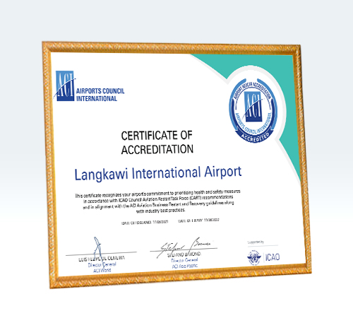ACI 2021 – Airport Health Accreditation Langkawi International Airport by Airports Council International