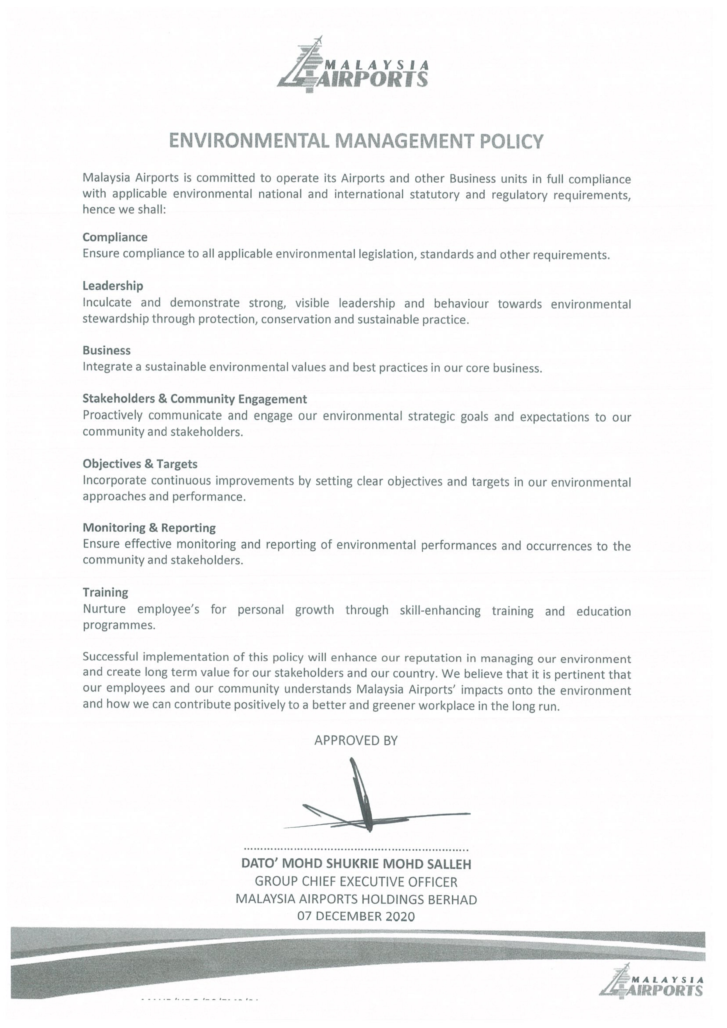 Environment Management Policy